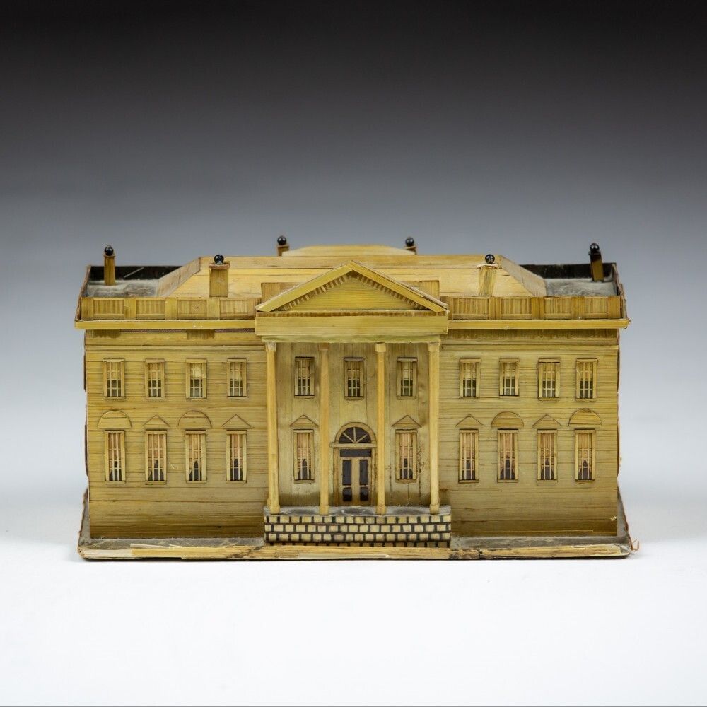 Fine Late 19th Century Strawwork Model Of Clarendon House, Piccadily, London