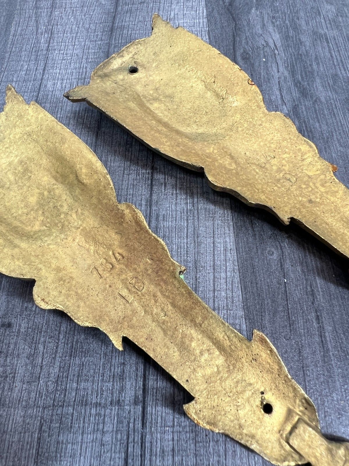 Ornaments Pair Antique French Metal Decorative Gilt Mounts Lot 4169 photo buy