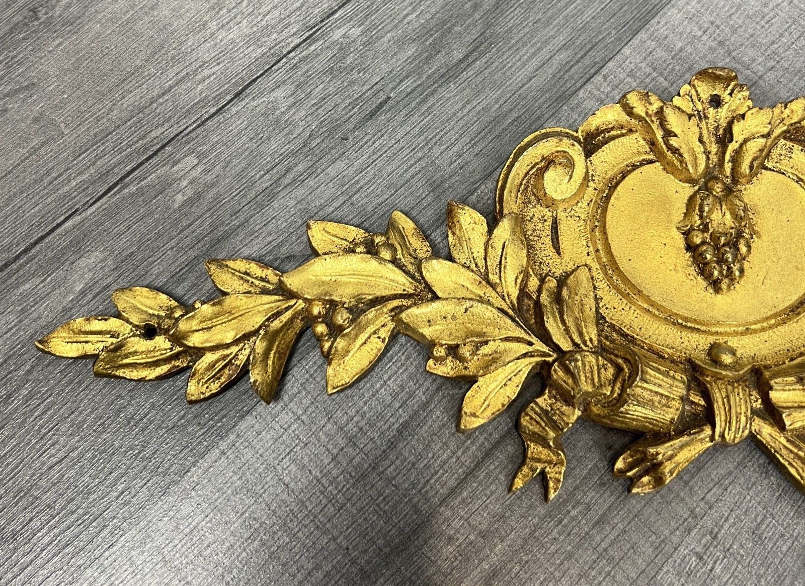 Pediment Antique French Metal Gilt Laurel Decoration Lot 4167 photo for sale