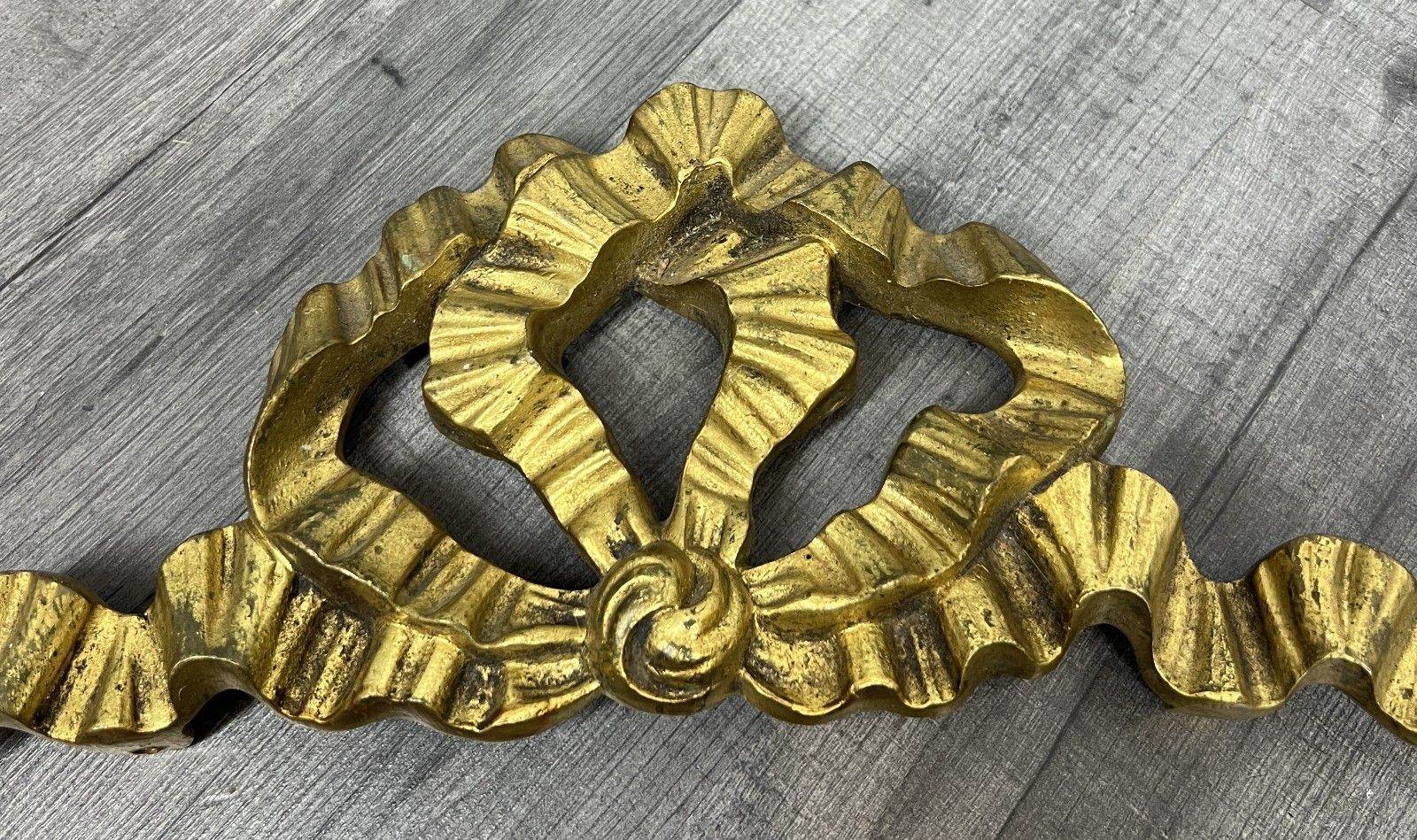 Pediment Antique French Metal Ribbon Design Decoration Lot 4165 photo furniture