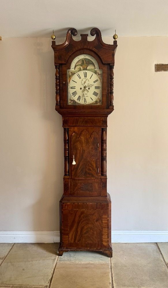 Fine Quality Antique Regency Inlaid Mahogany Long Case Clock photo buy