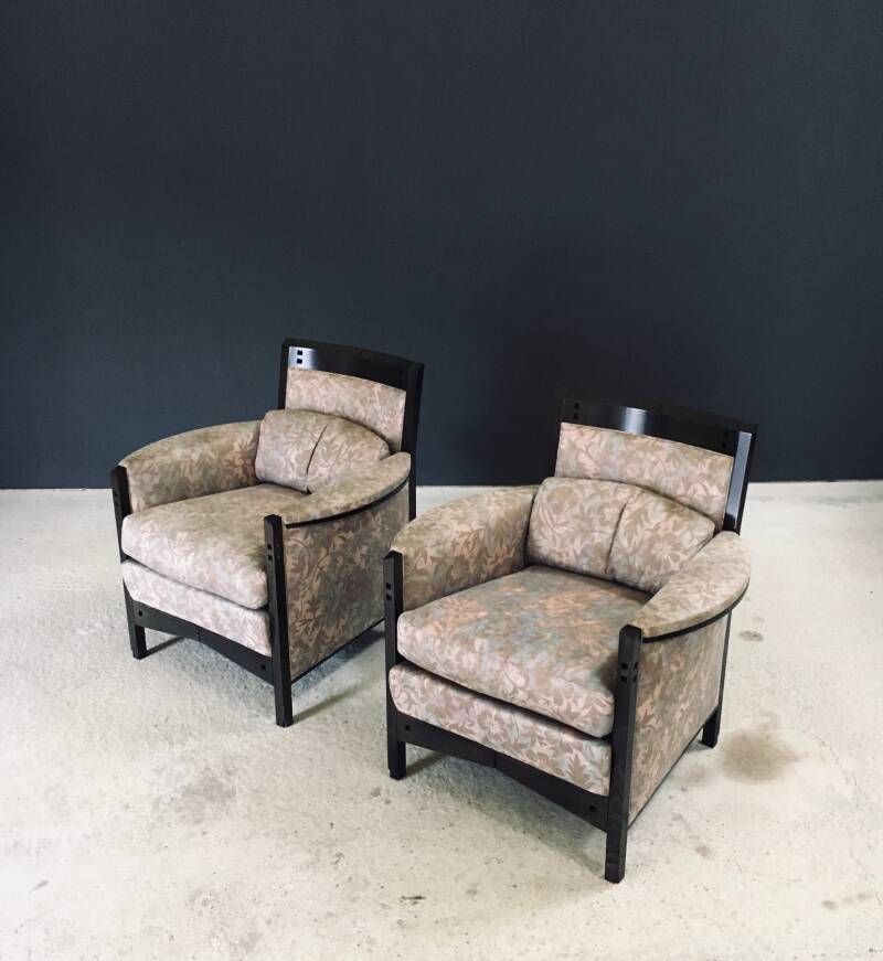 Postmodern Design "Peggy" Lounge Chair Set Van Umberto Asnago Voor Giorgetti, Italië, Ca. Jaren 1980 photo Meubels