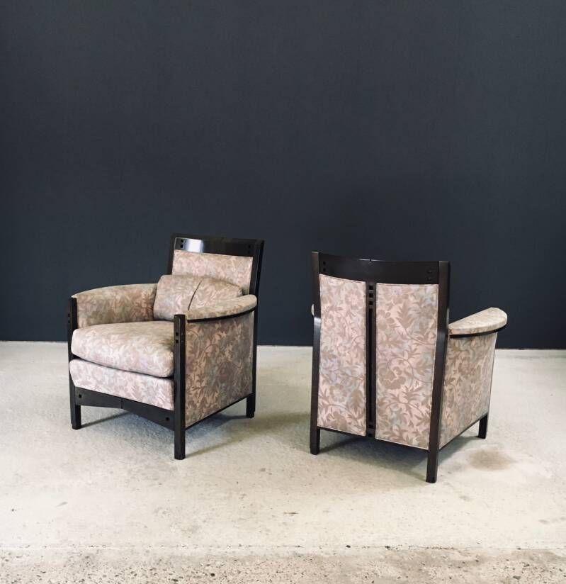 Postmodern Design "Peggy" Lounge Chair Set By Umberto Asnago For Giorgetti, Italy 1980's photo vinterior