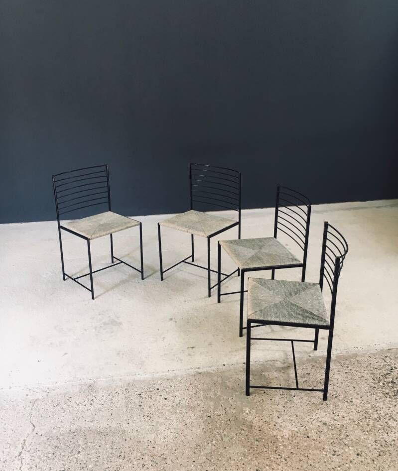 photo vintage Postmodern Design "Alice" Dining Chairs By Cidue, Italy 1980's