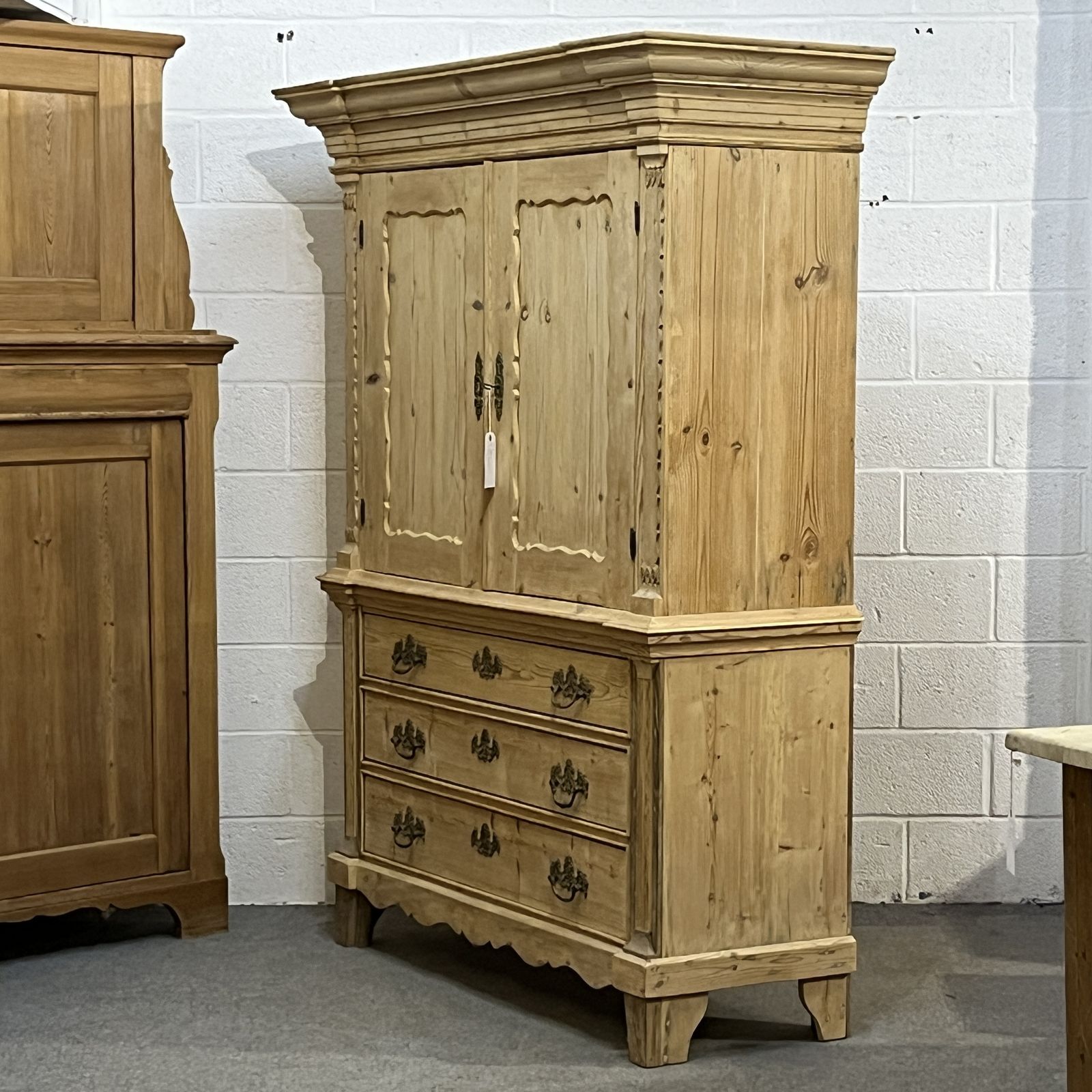 Large Very Old Dutch Pine Linen Press photo furniture