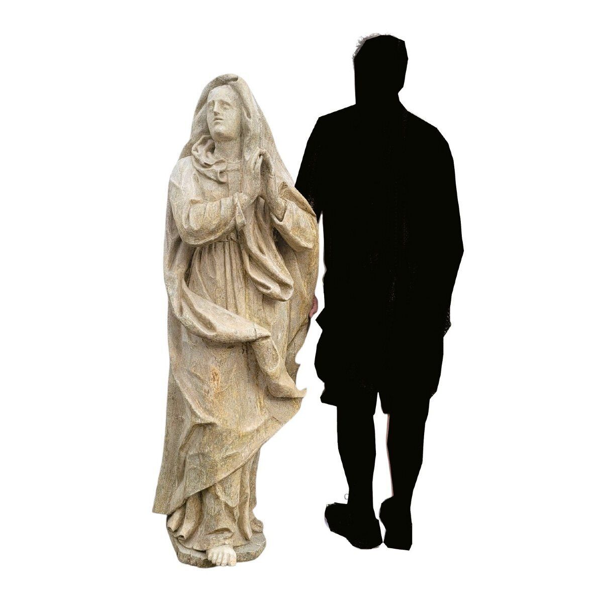 Madonna In Lacquered Wood H160cm, 17th Century Period photo for sale