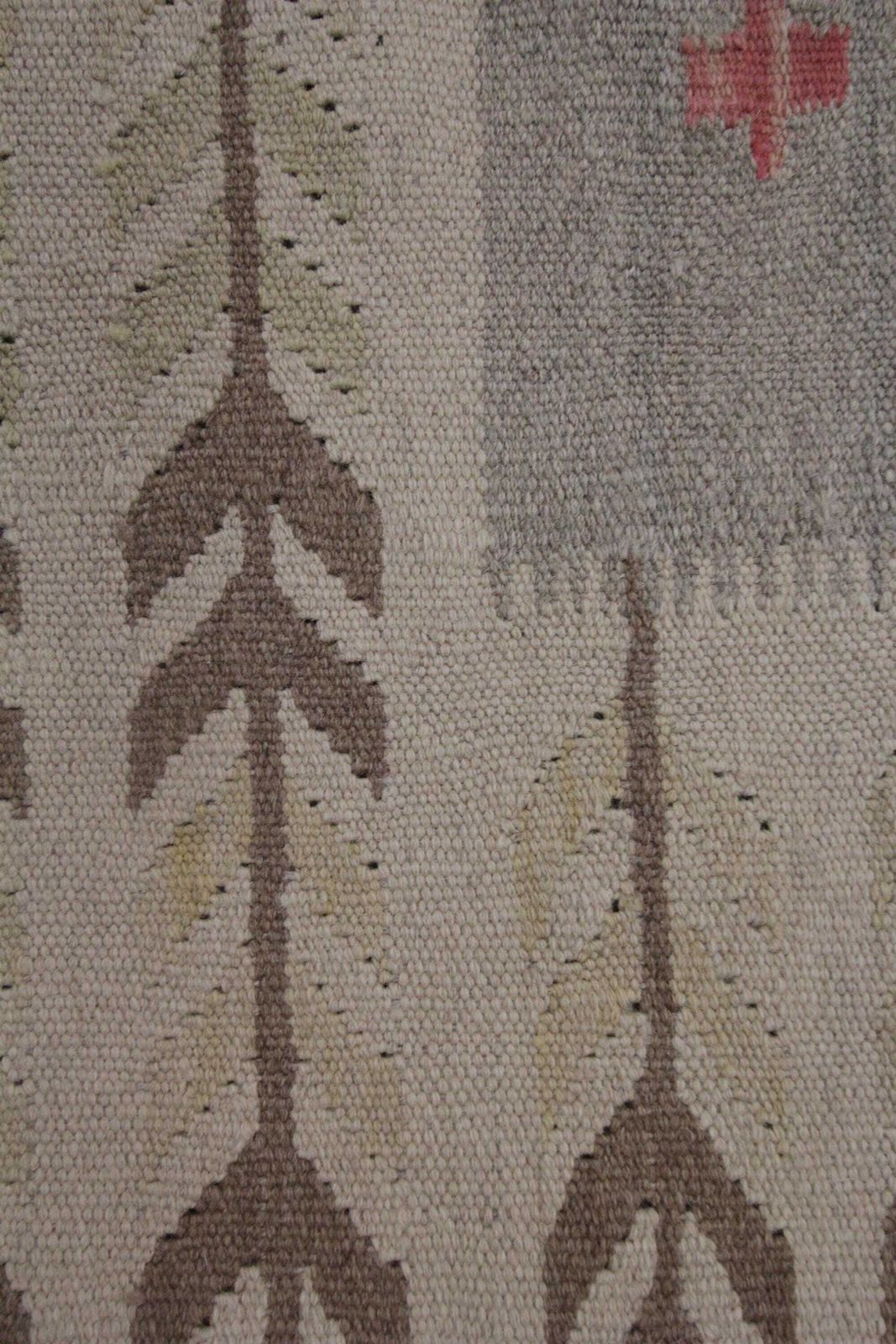 photo furniture Khaki Brown Kilim Rug: Scandinavian Wool Flatweave Carpet Handmade (7.10 × 5.5 Ft.)