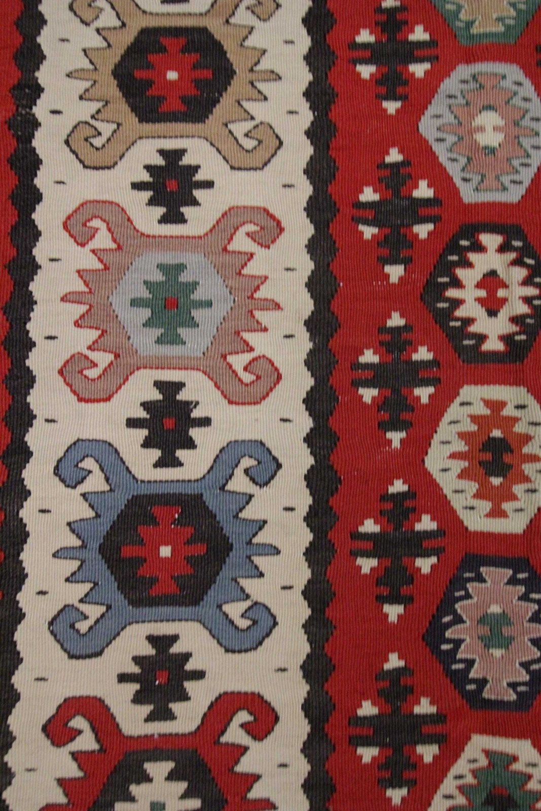 1960s Turkish Kilim Rug: Handwoven Wool, Red Geometric Tribal Rug (3.2 X 5.11 Ft.) photo 3800.0