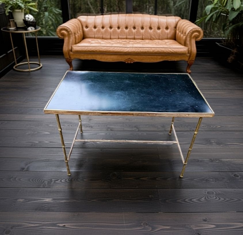 Mid Century Faux Bamboo Brass Coffee Table, Style Of Maison Jansen And Maison Baguès photo Furniture