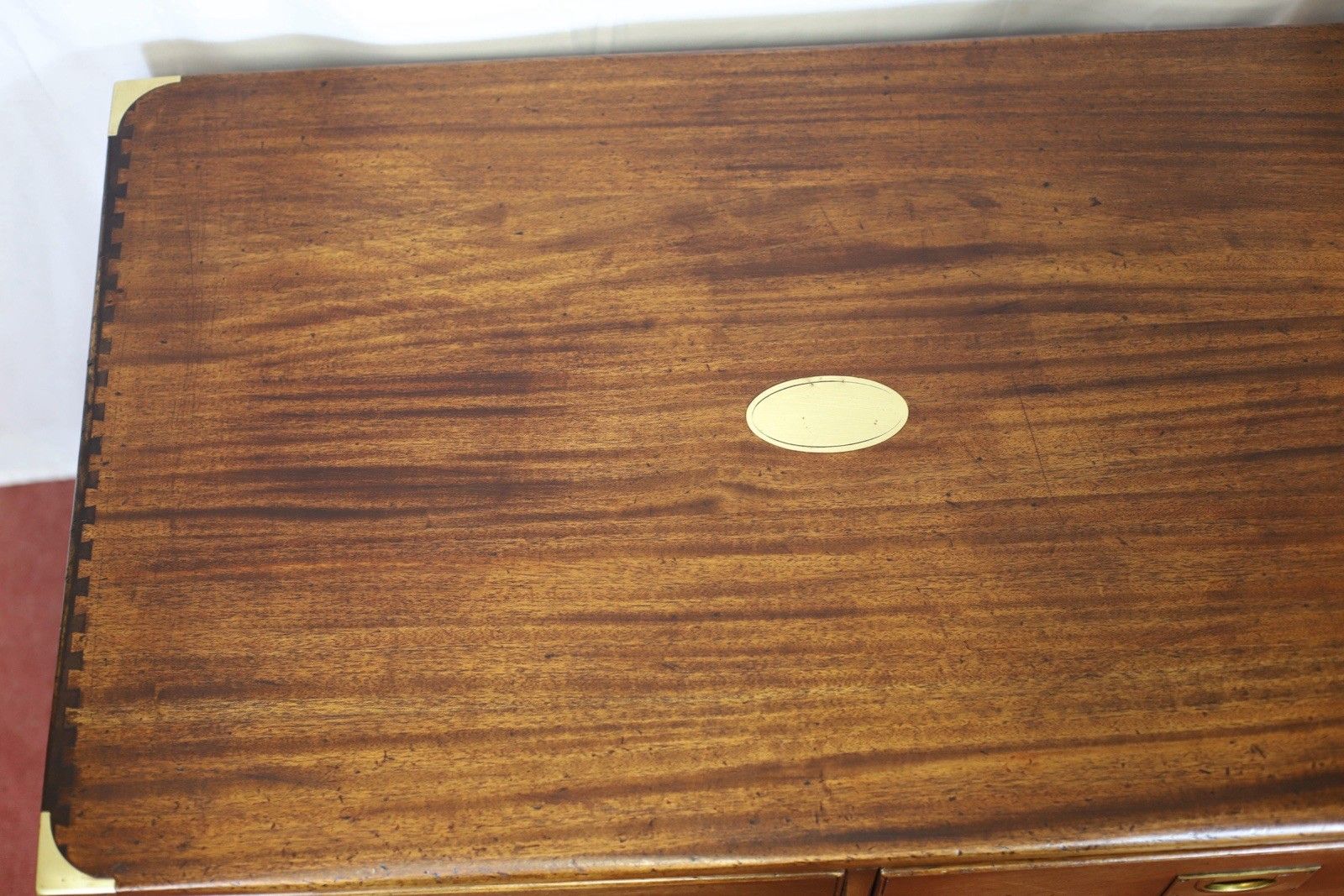 1226.0 Reprodux Bevan Funnell Stunning Military Campaign Style Chest Of Drawers photo