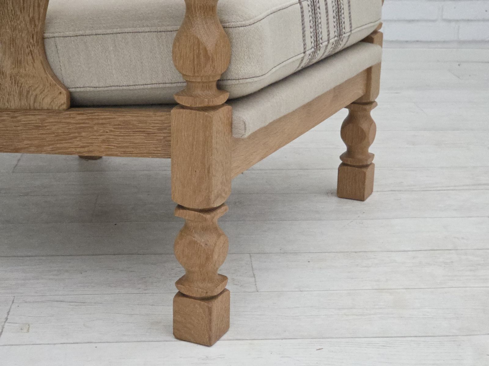 1970s, Danish Armchair, Furniture Wool, Solid Oak Wood. photo buy