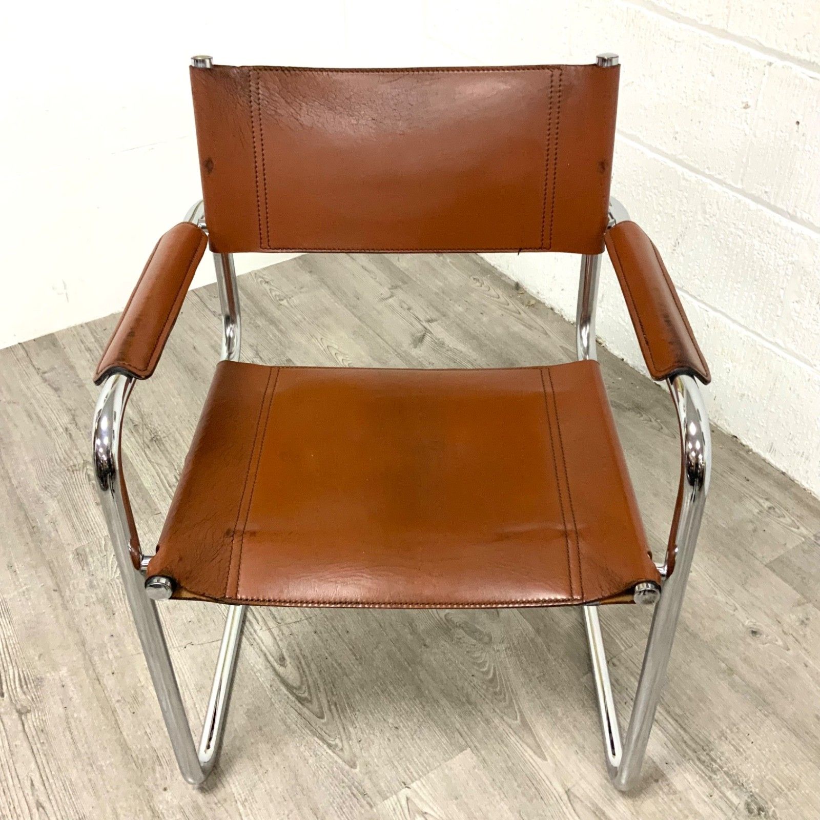 An Italian  Mart Stam  Marcel Breuer Model S34 Cantilever Dining Office Chair photo vintage