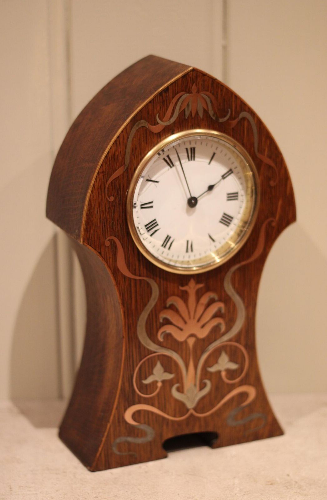 Arts & Crafts Oak Mantel Clock photo Home Decor