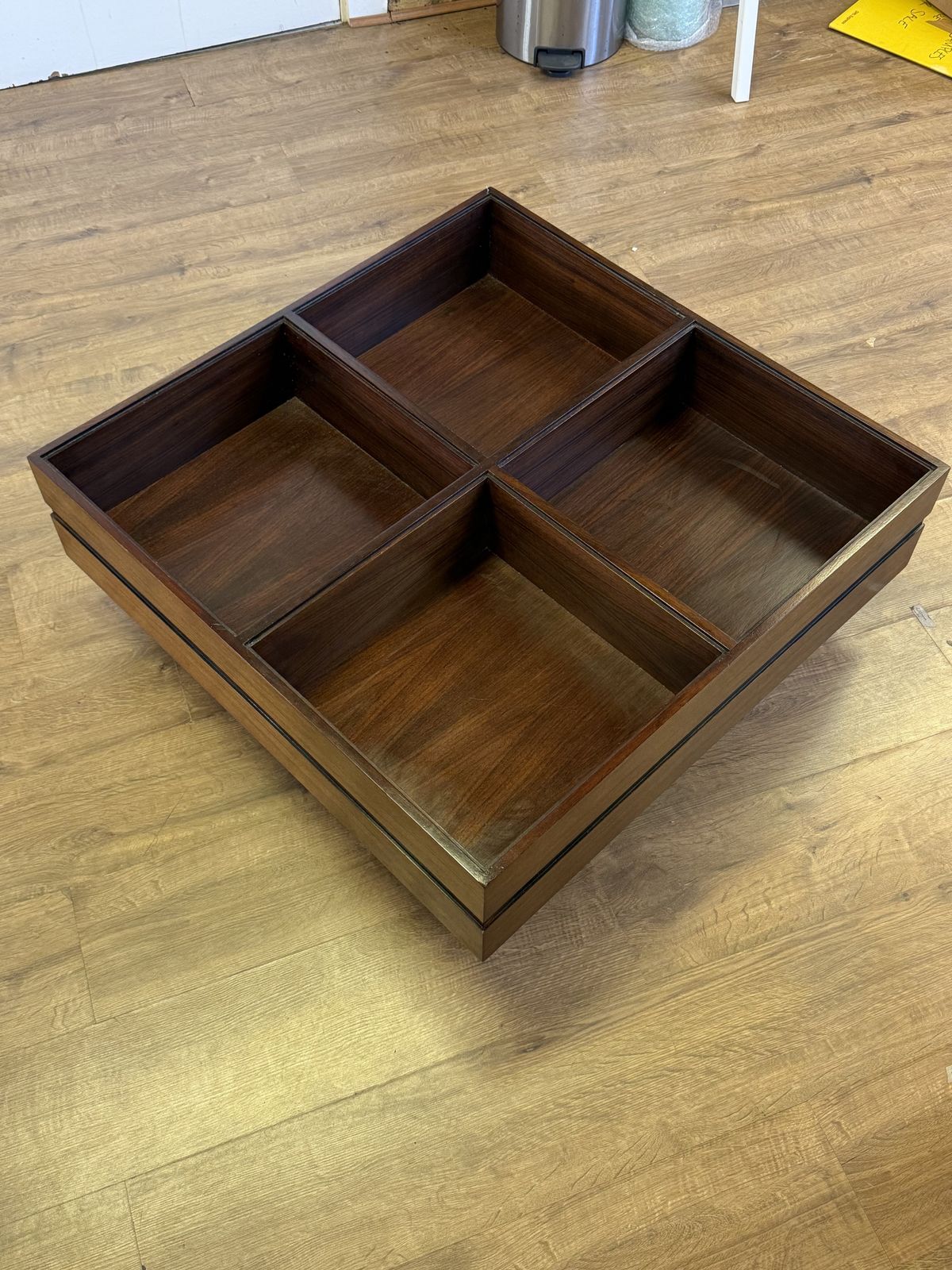 Low Square Coffee Table With Portable Trays From Luigi Sormani, 1960s photo furniture