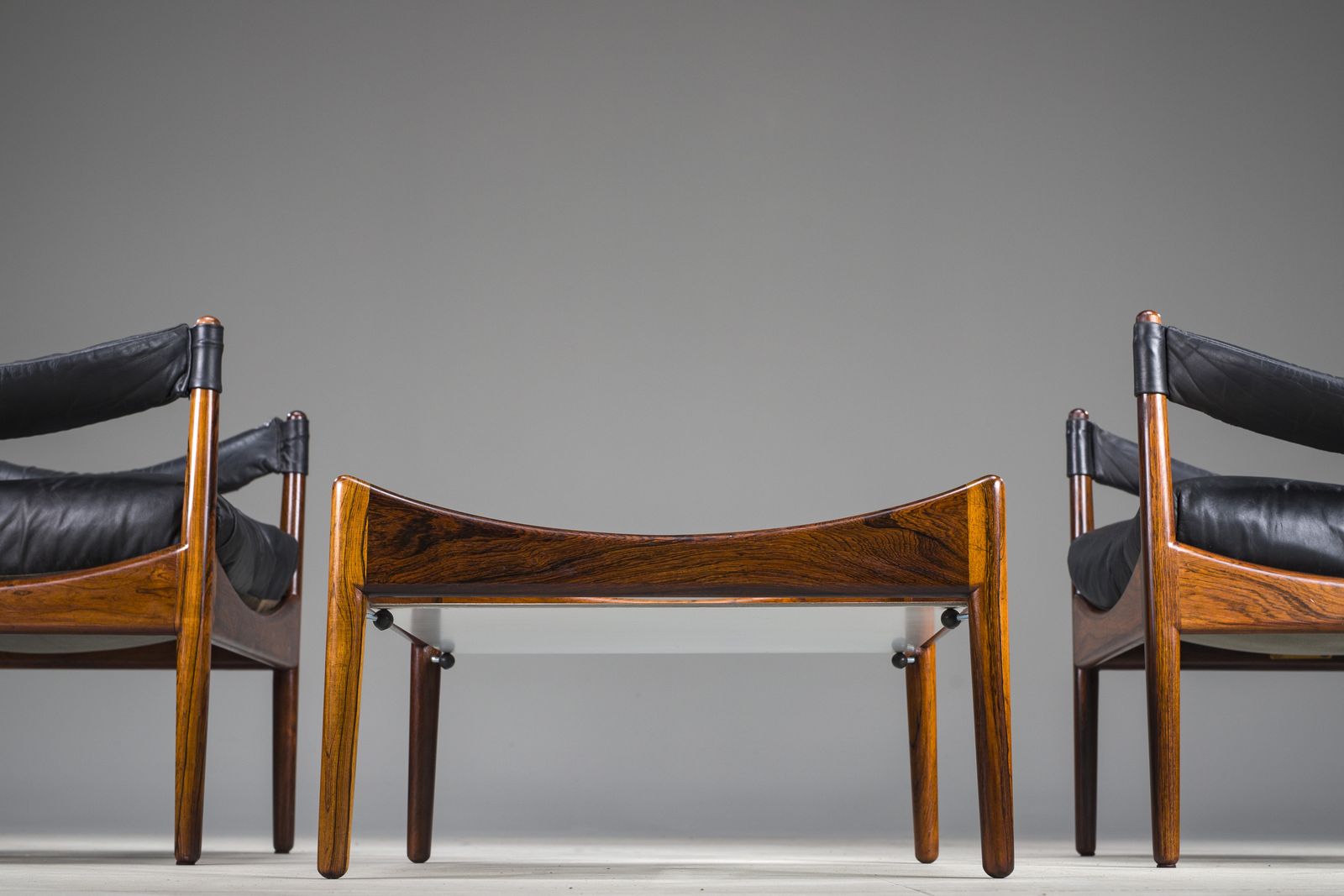 photo furniture Mid Century Modern Danish Armchairs And Coffee Table By Kristian Vedel For Sören Willadsen, 1960s, Set Of 3