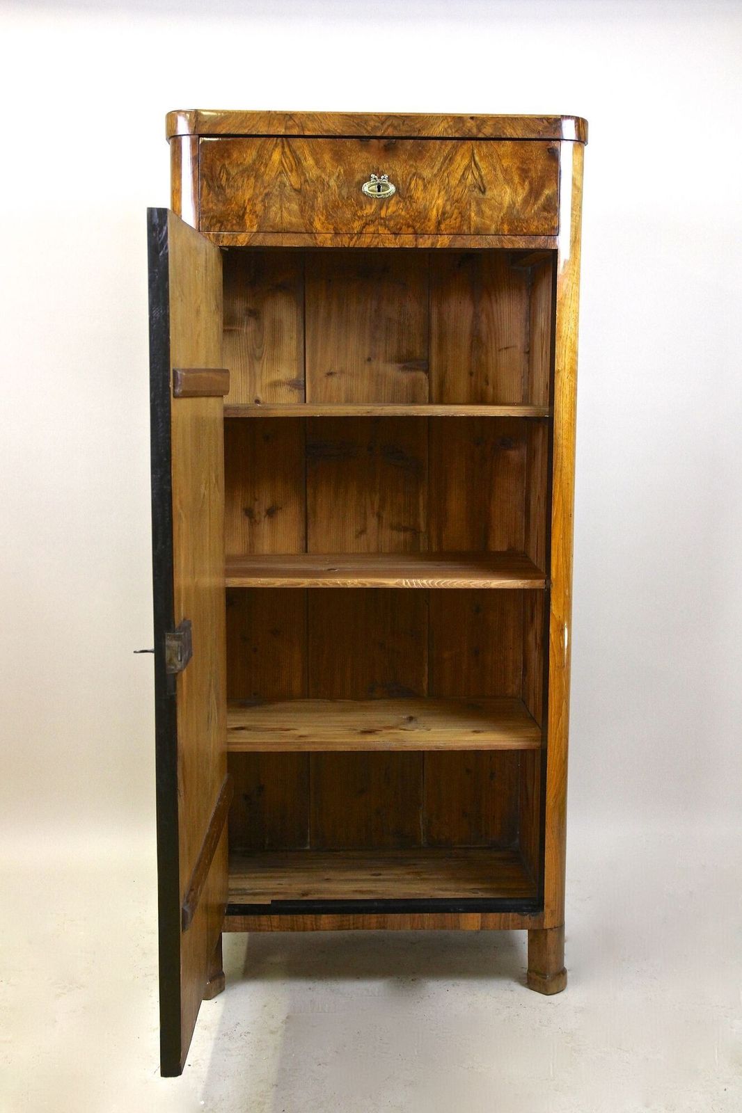 19th Century Biedermeier Cabinet With Drawer, Nutwood, Austria Circa 1850 photo Furniture
