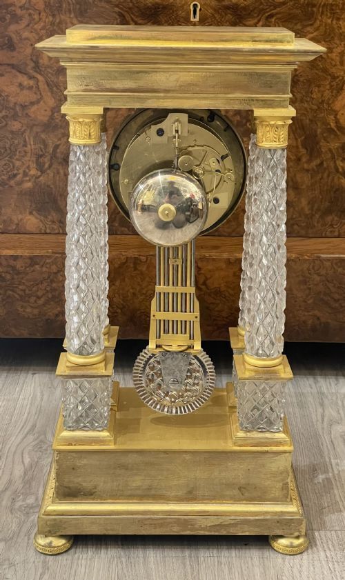 A Fine French Charles X Ormolu And Cut Crystal Portico Mantle Clock photo buy