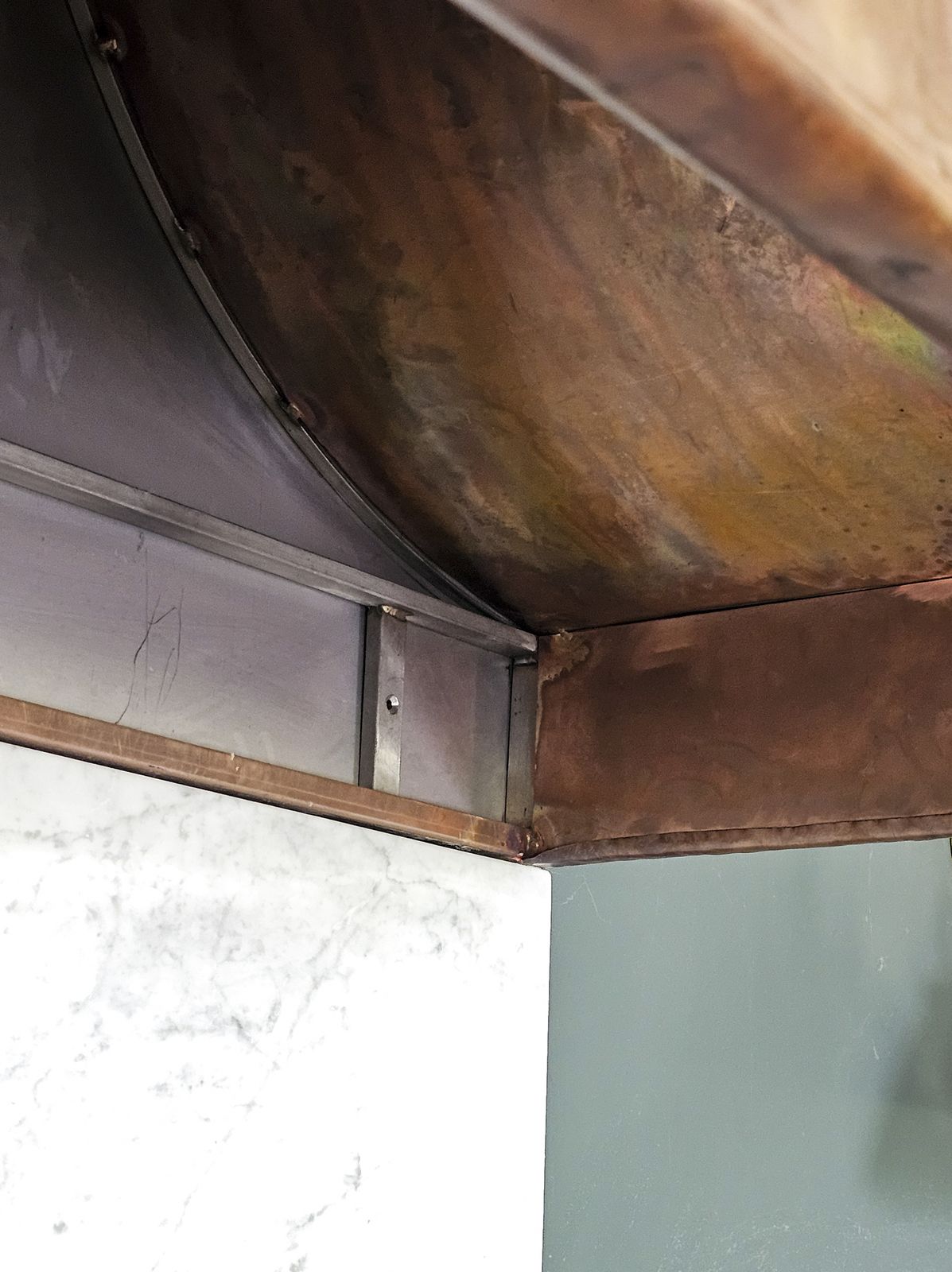 Home Fixtures Spectacular Reclaimed Large Handmade Copper Range Kitchen Hood Canopy Extractor photo