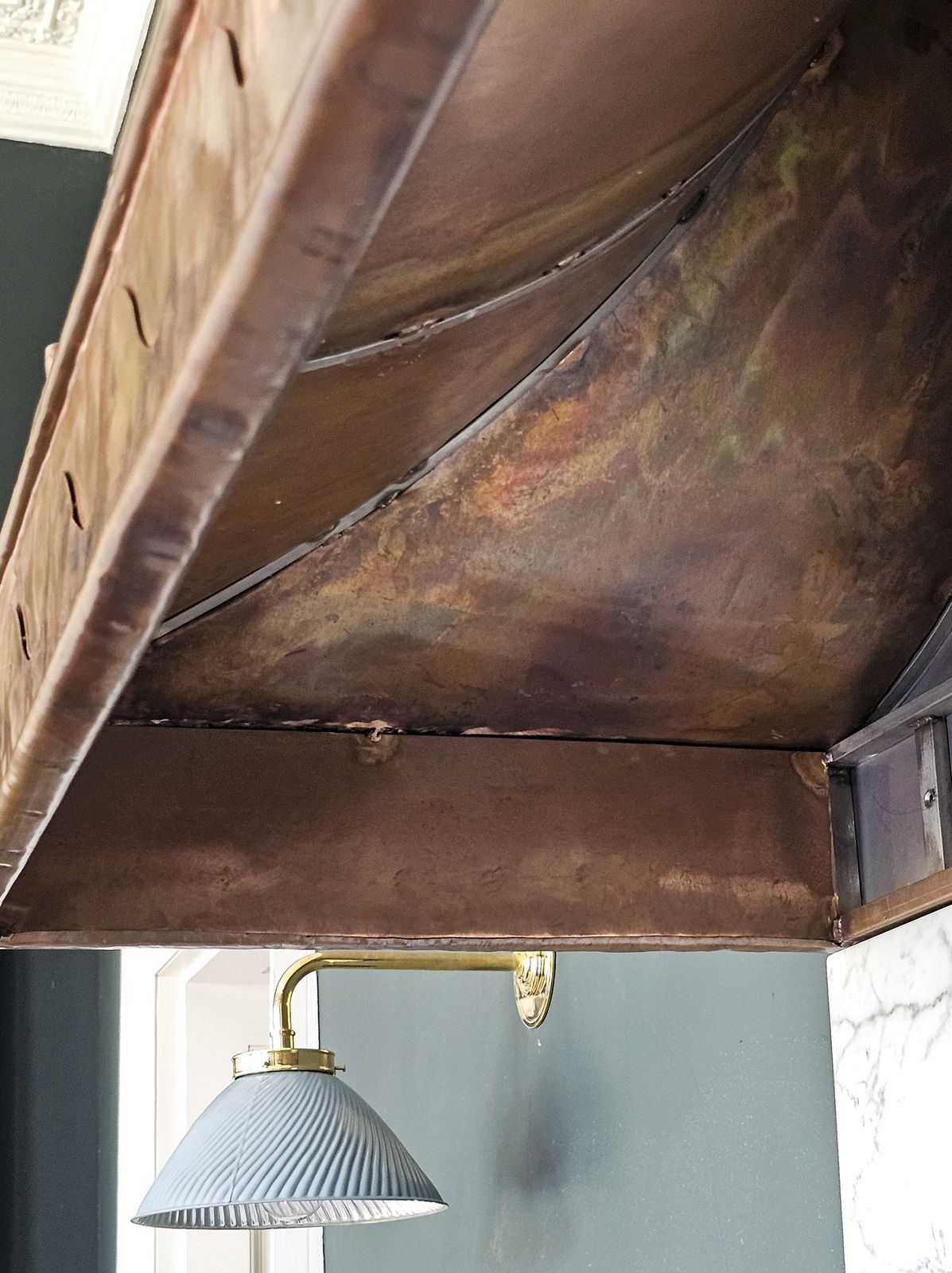 photo furniture Spectacular Reclaimed Large Handmade Copper Range Kitchen Hood Canopy Extractor
