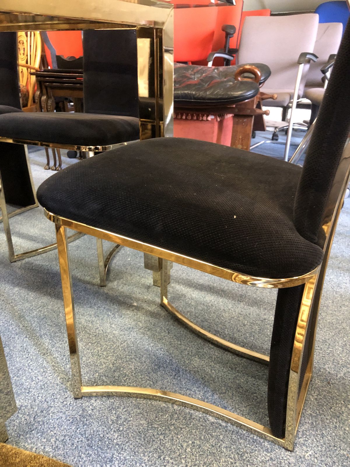 Willy Rizzo Glass Dining Room Table And 6 Matching Chairs photo Furniture