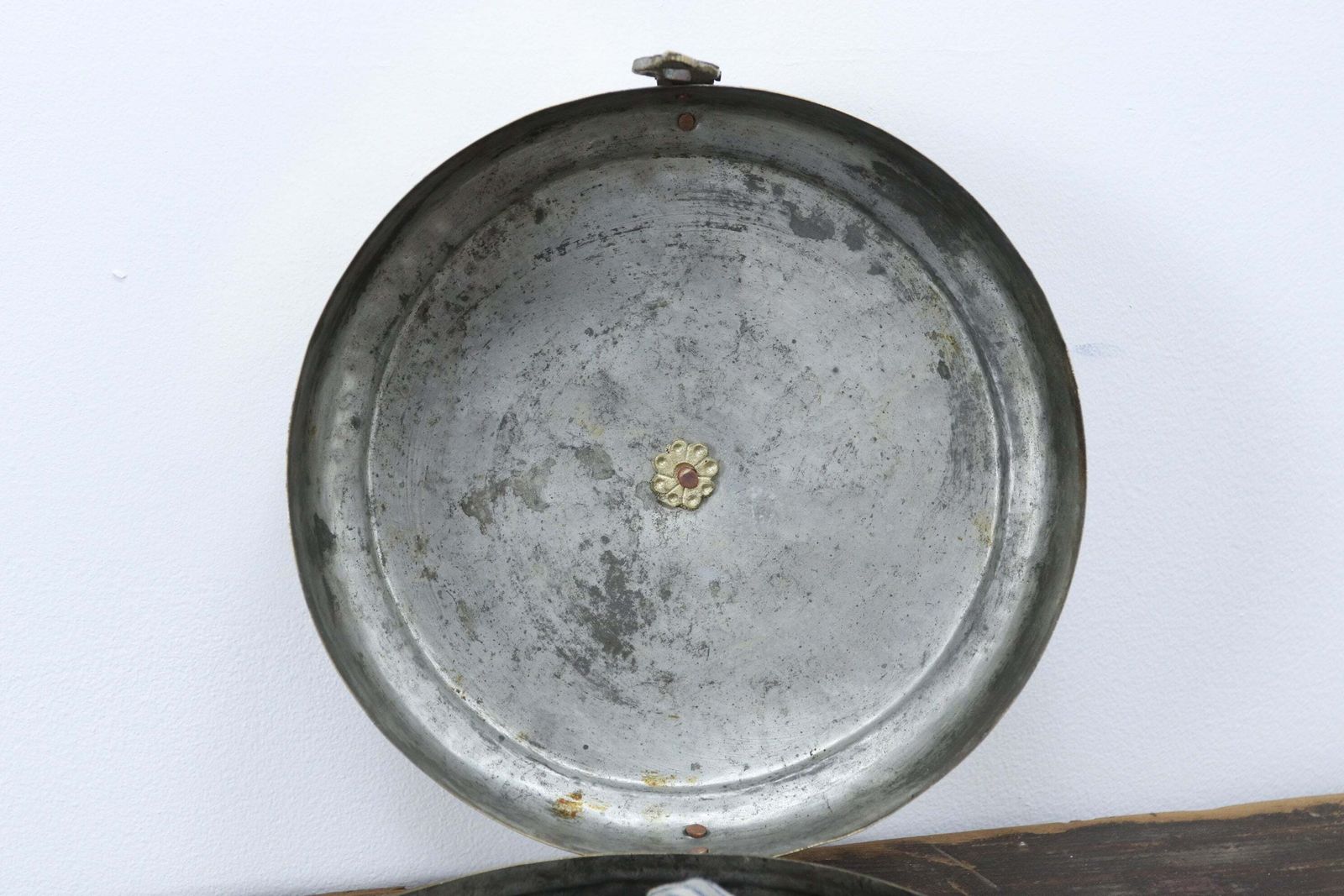 Early 20th Century Hand Carved Indian Brass Chapati Box photo for sale