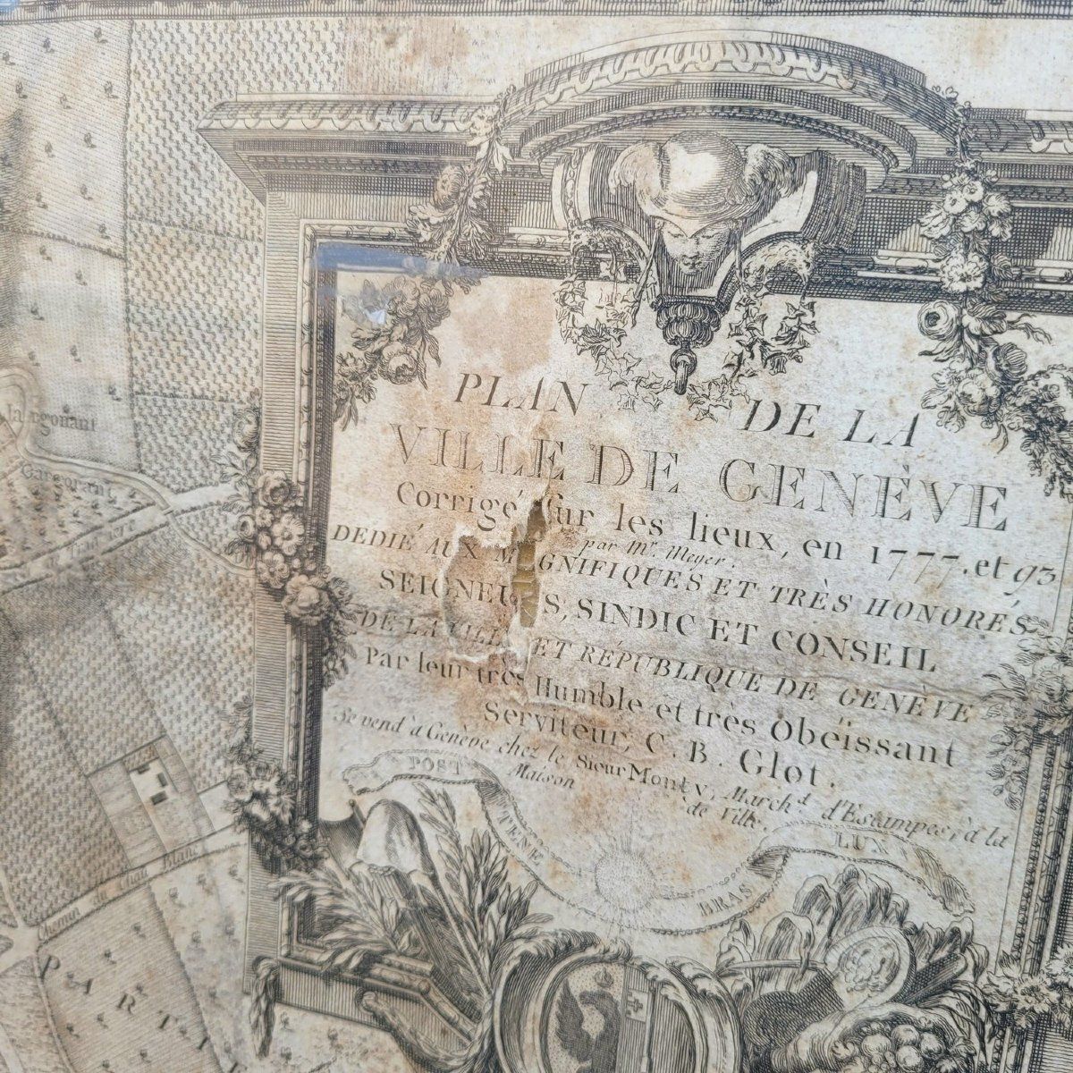 photo for sale Map Of The City Of Geneva, Framed Engraving, Late 18th Century