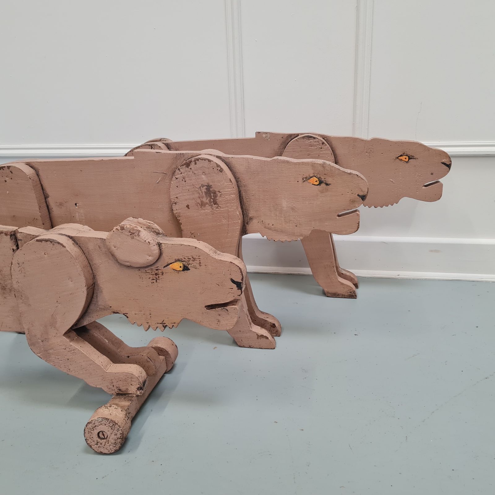 Three Antique Large Toy Lionesses Free Delivery Eng/Wales photo vinterior