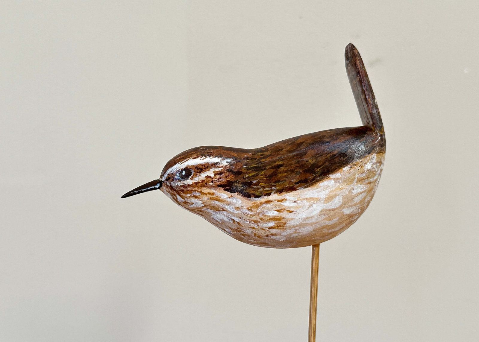 Hand Carved Wren Sculpture, Traditional photo furniture