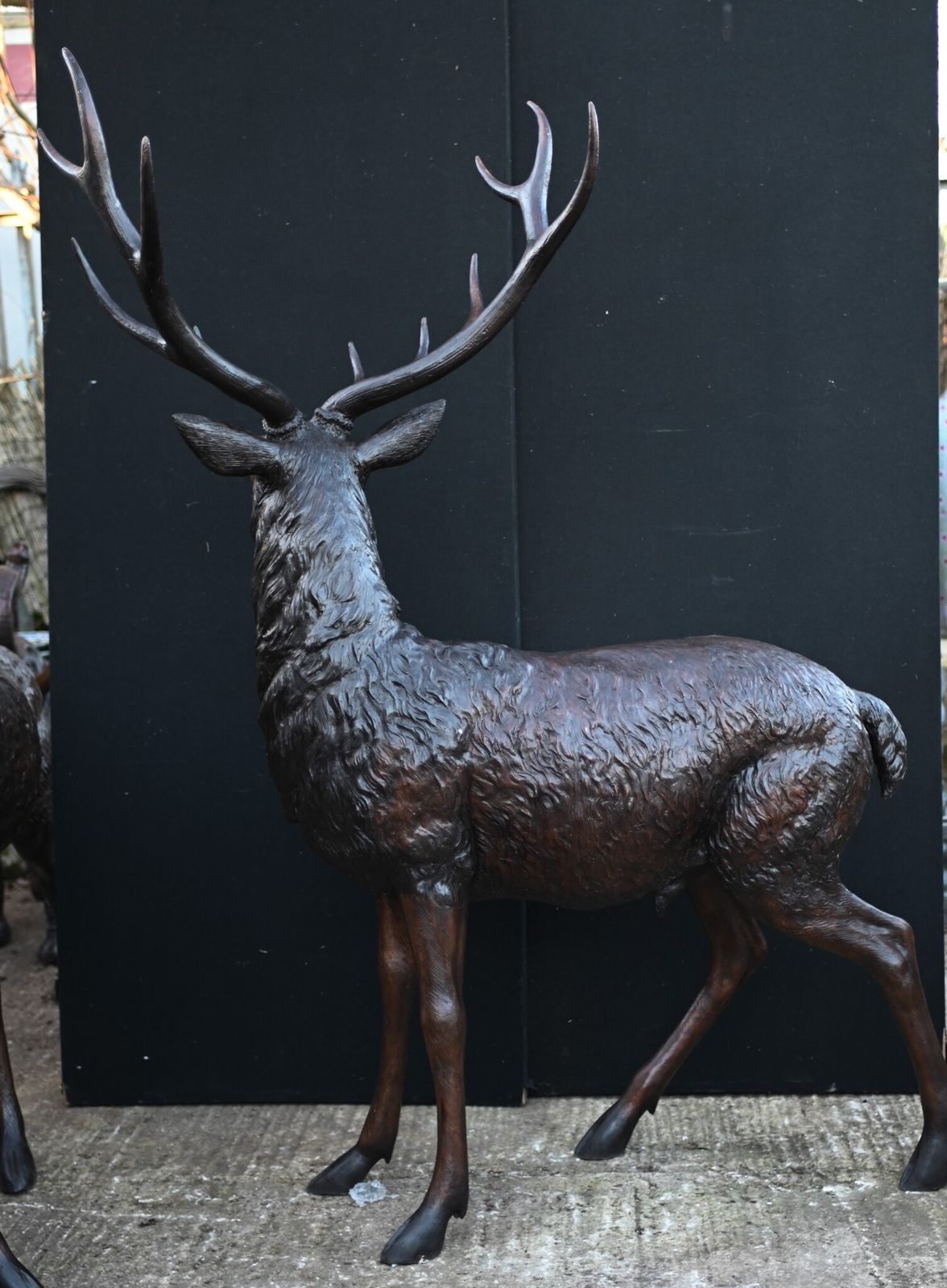 photo buy Bronze Stag And Deer Statues Pair Scottish Highland Garden Castings