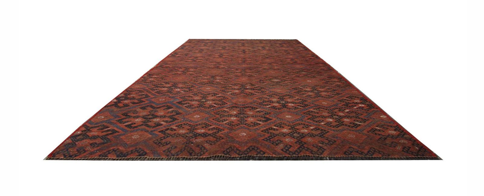 Antique Sumakh Kilim Rug: 1920s Wool Flatweave, Tribal Geometric Design (5'10" X 3'10") photo for sale