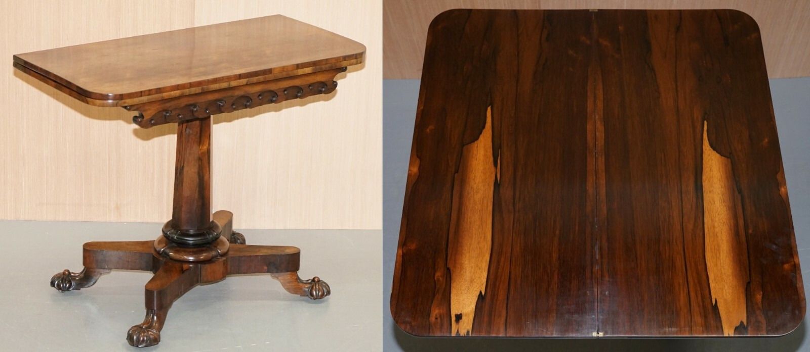 Stunning Original J Kendell & Co Circa 1830 Rosewood Tea Card Table Sublime photo furniture