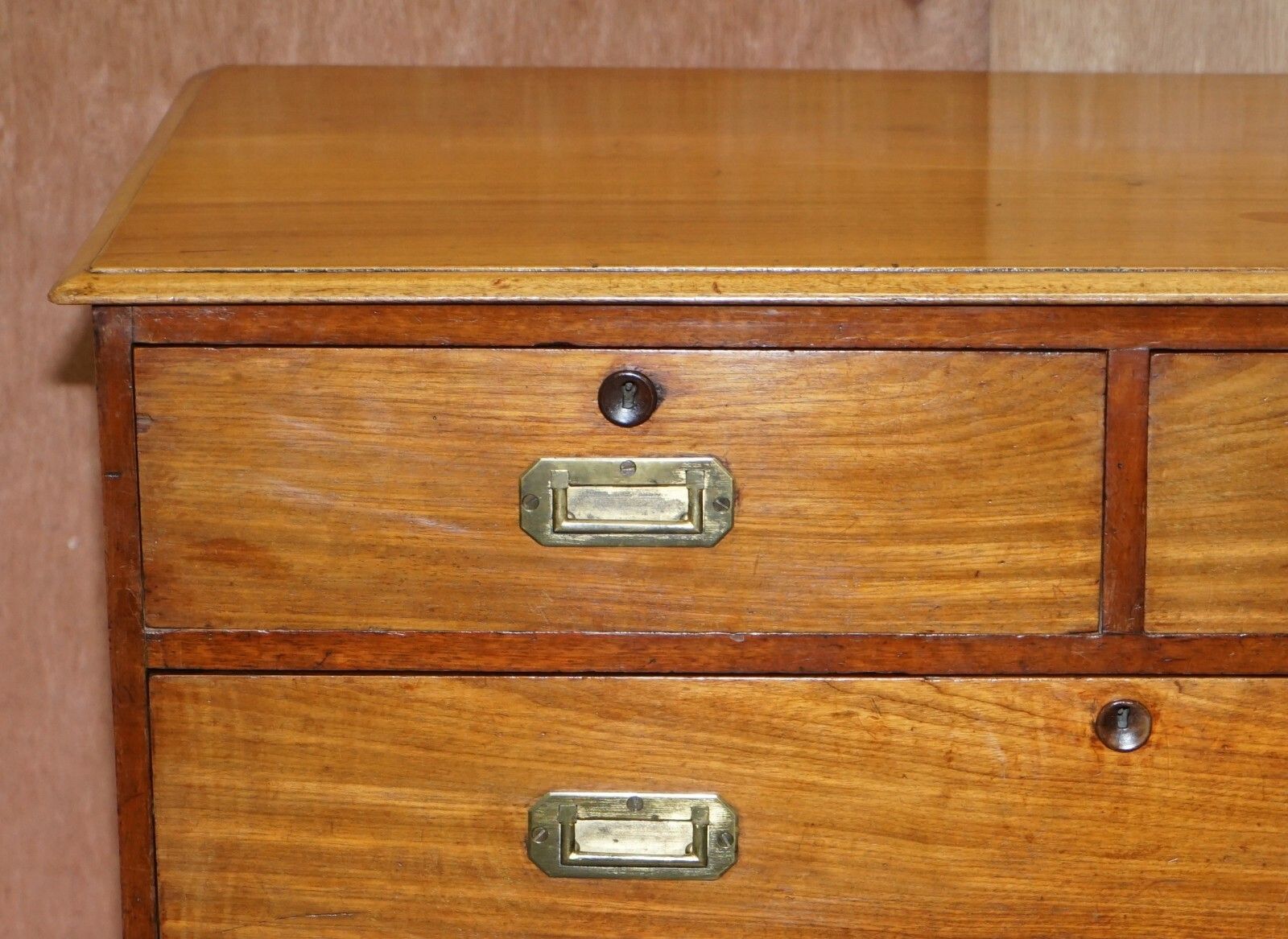 Lovely Antique Victorian Walnut Military Campaign Officers Chest Of Drawers photo buy