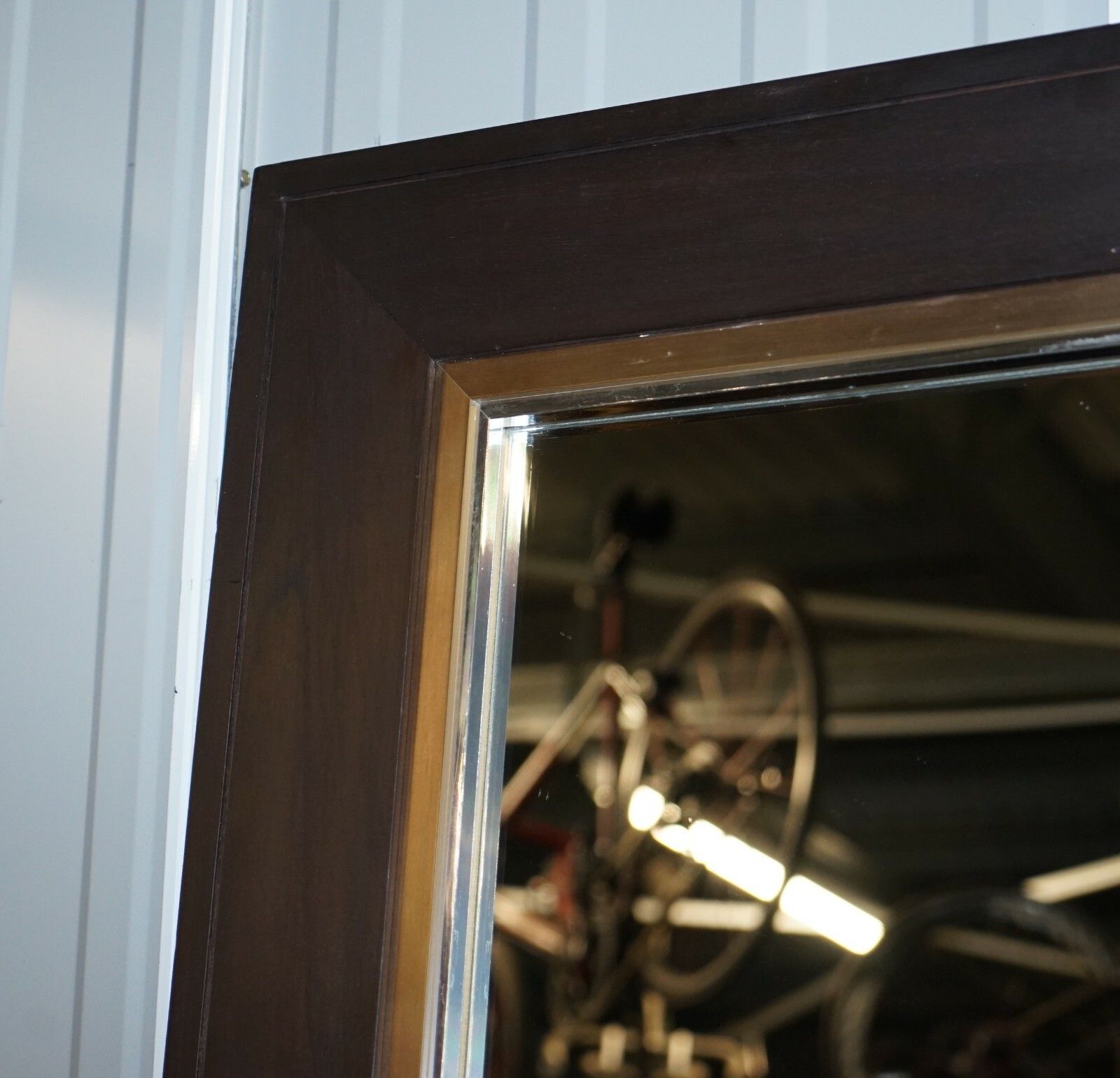 Lovely Huge 240 X 122cm Hardwood Full Length Mirror Gold Plated Chrome Detailing photo for sale