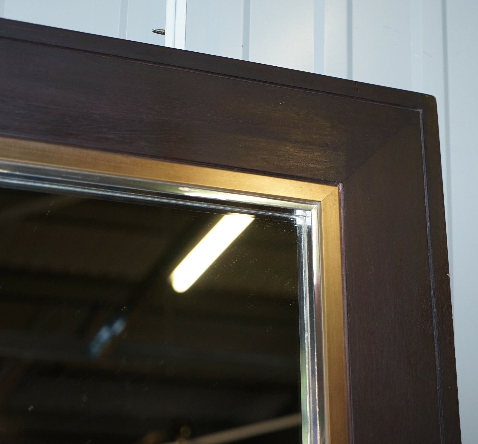 Lovely Huge 240 X 122cm Hardwood Full Length Mirror Gold Plated Chrome Detailing photo Home Decor