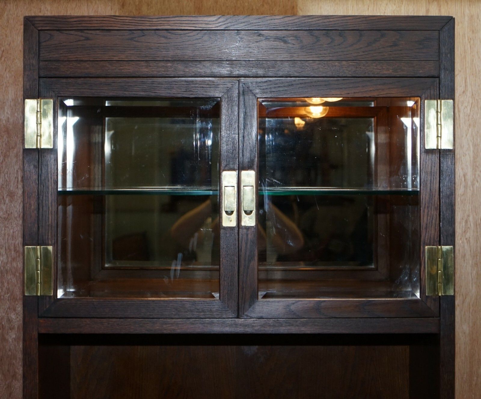 Hendredon Military Campaign Media Cupboard Telvision Stand Spotlights & Power photo 2500.0