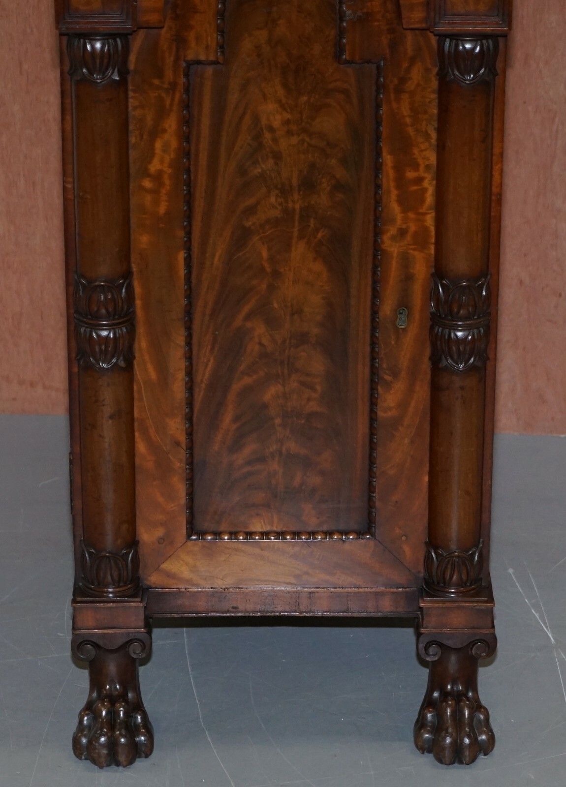 Rare Pair Of Huge William IV 1830 Flamed Mahogany Side Cabinets Campaign Drawers photo Furniture