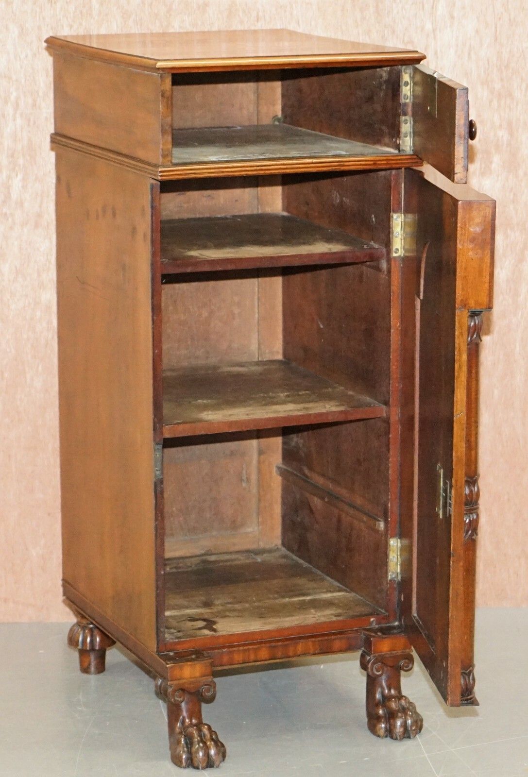 2500.0 Rare Pair Of Huge William IV 1830 Flamed Mahogany Side Cabinets Campaign Drawers photo