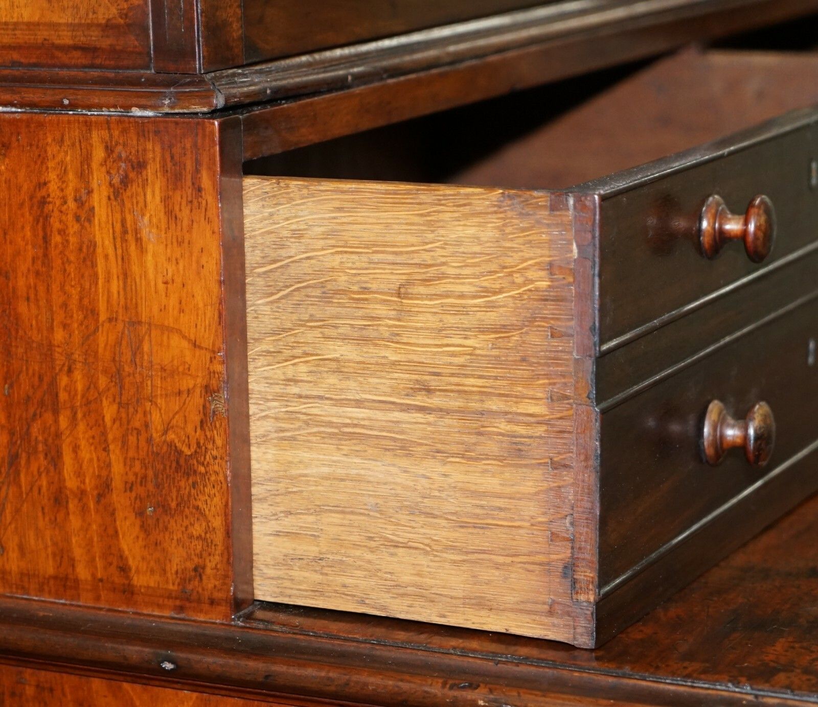 2500.0 George IV Circa 1820 Mahogany Library Bookcase Inc Drawers Ornate Astral Glazing photo