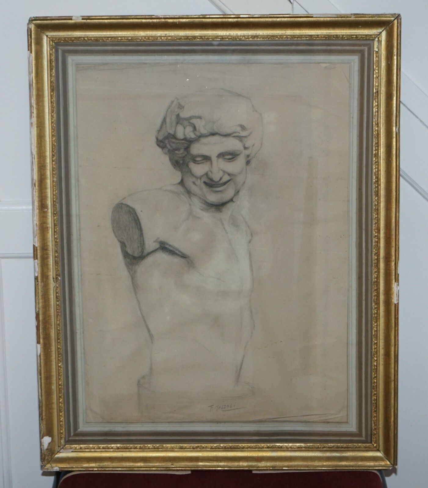 Four Rare Italian School 19th Century Old Master Sketches Drawings By F Mazzoli photo furniture
