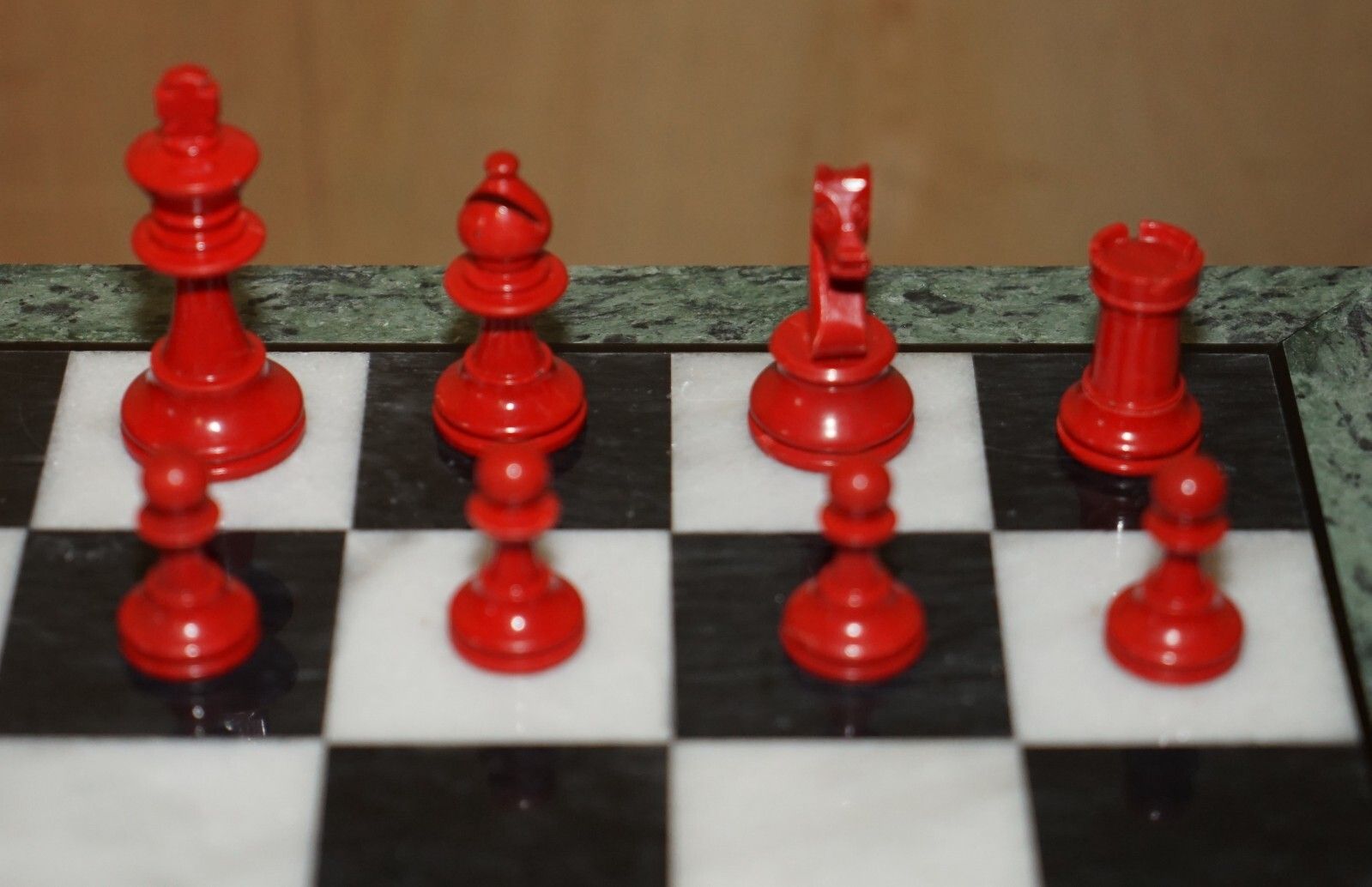 Antique Victorian Staunton Chess Pieces Set + Italian Marble Giltwood Chessboard photo buy