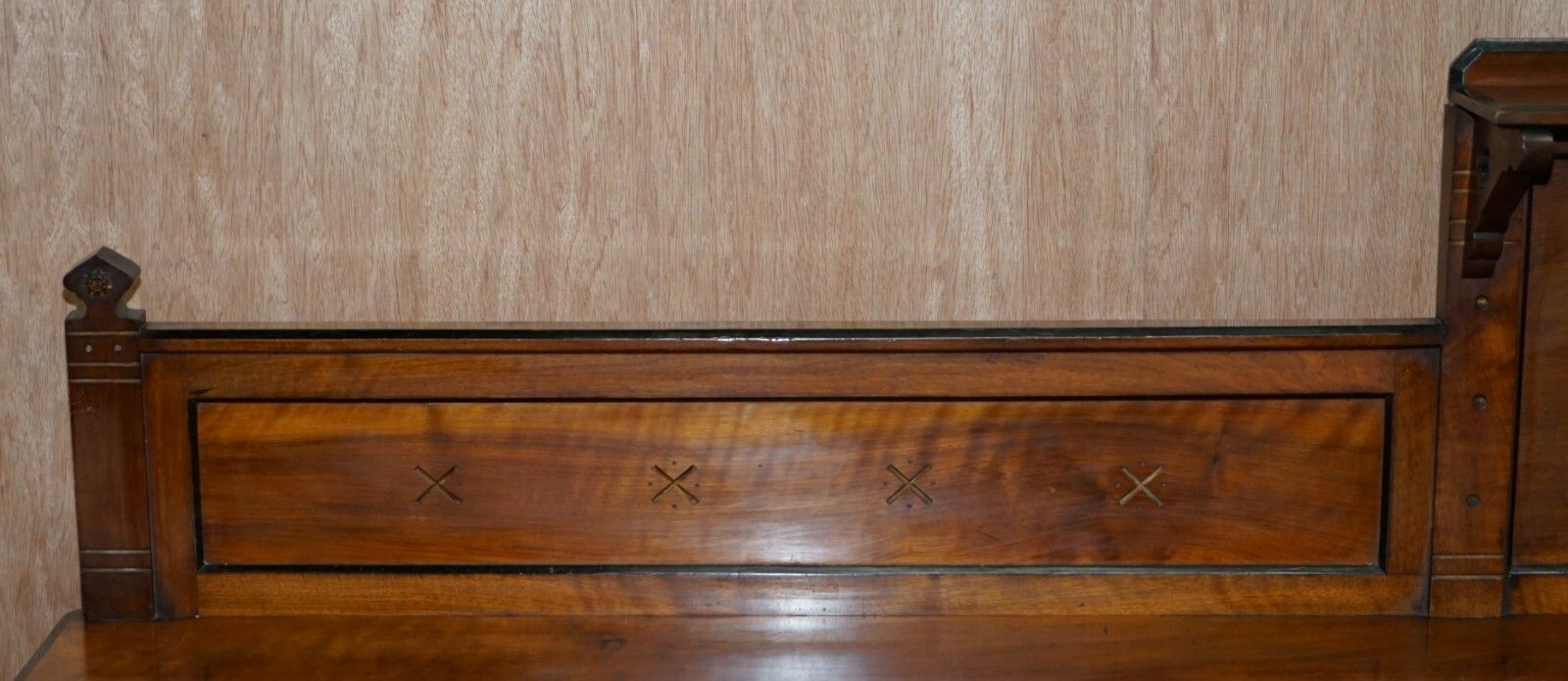 Important Gothic Pugin Style Victorian Walnut Dwarf Open Bookcase 274cm Wide photo Furniture