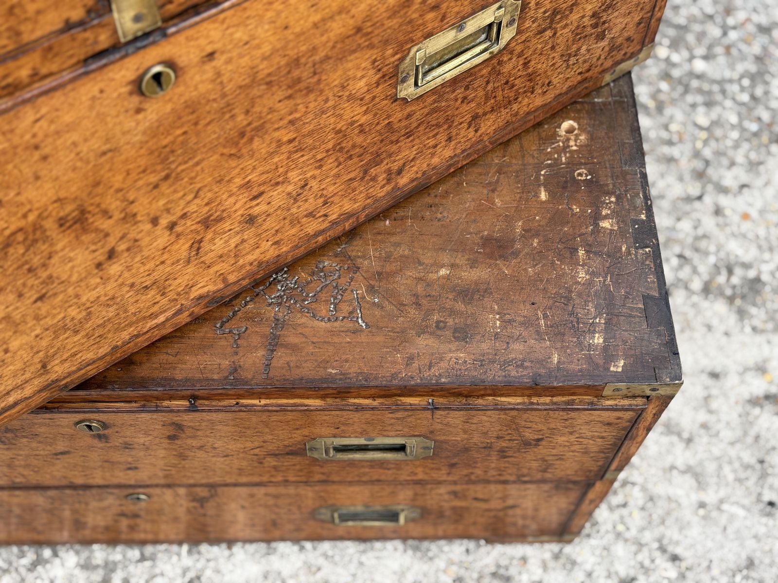 19th Century Oak Military Campaign Chest Of Drawers, C1840 photo 3900.0
