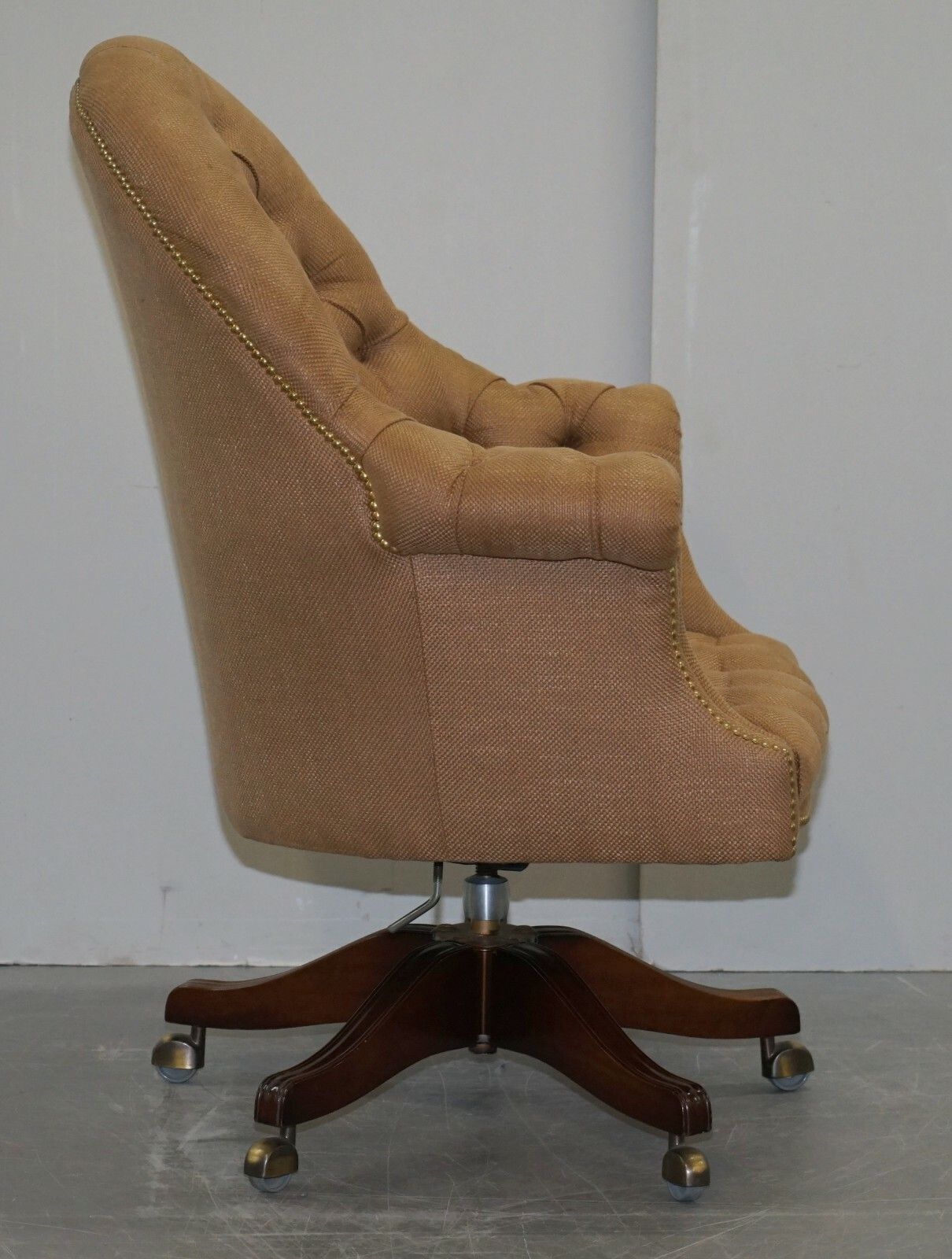Furniture One Of A Kind Fully Restored Mahogany Chesterfield Captains Directors Armchair photo