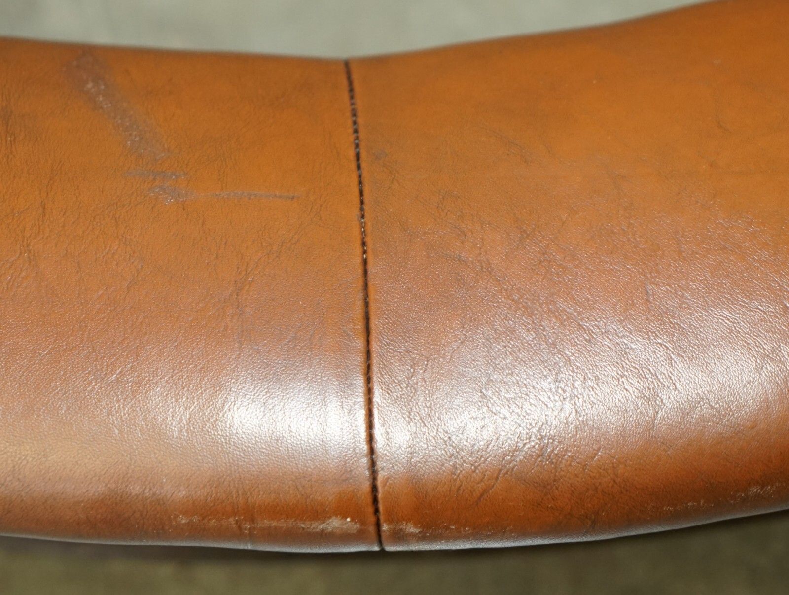 Home Fixtures Rare Demi Lune Antique Victorian Brown Leather Club Fender With Pierced Metal photo