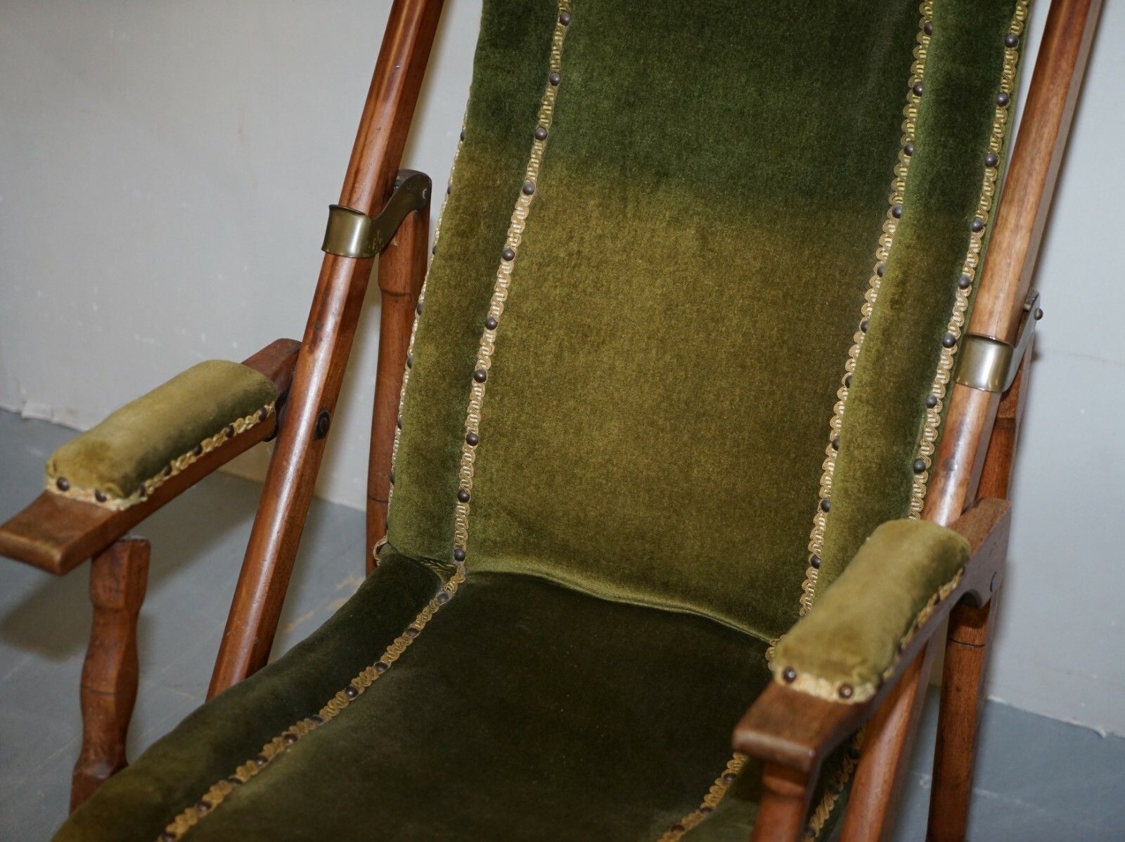 Stunning Pair Of Victorian Military Campaign Folding Chairs Steamer Liner Pieces photo 2500.0