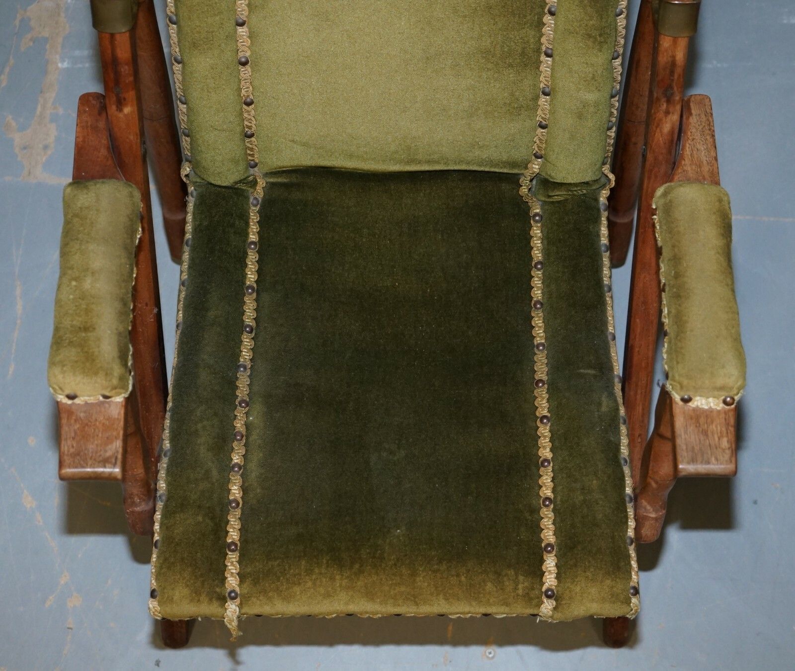 Stunning Pair Of Victorian Military Campaign Folding Chairs Steamer Liner Pieces photo vinterior