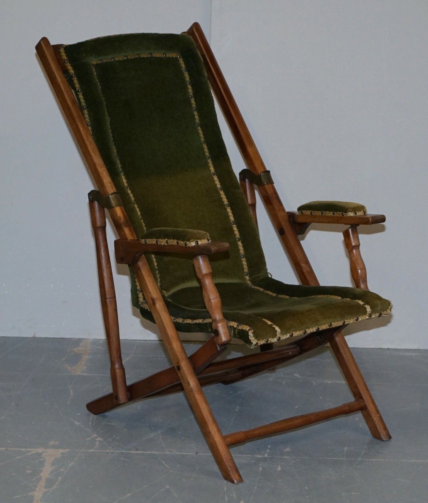photo furniture Stunning Pair Of Victorian Military Campaign Folding Chairs Steamer Liner Pieces