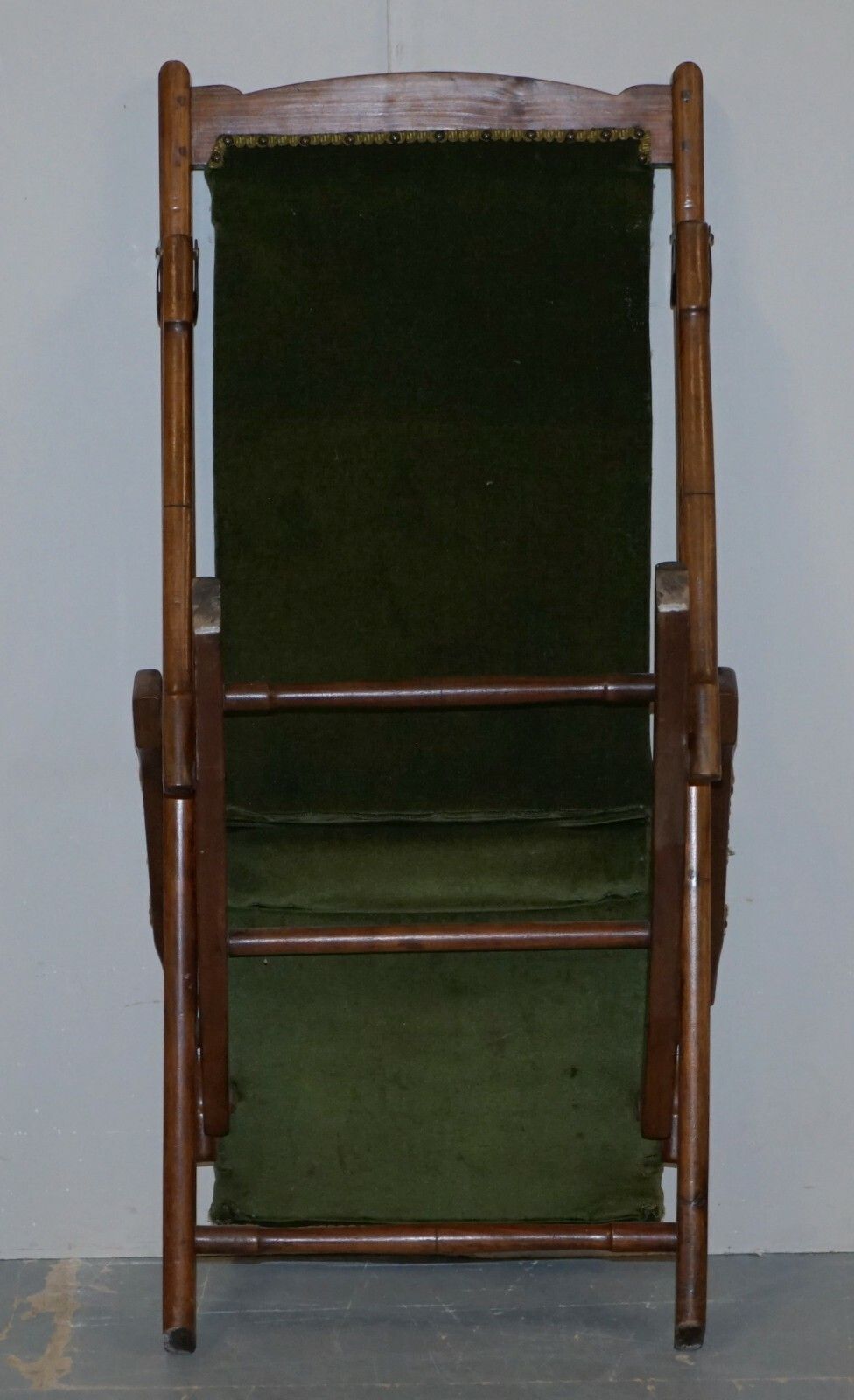 Furniture Stunning Pair Of Victorian Military Campaign Folding Chairs Steamer Liner Pieces photo