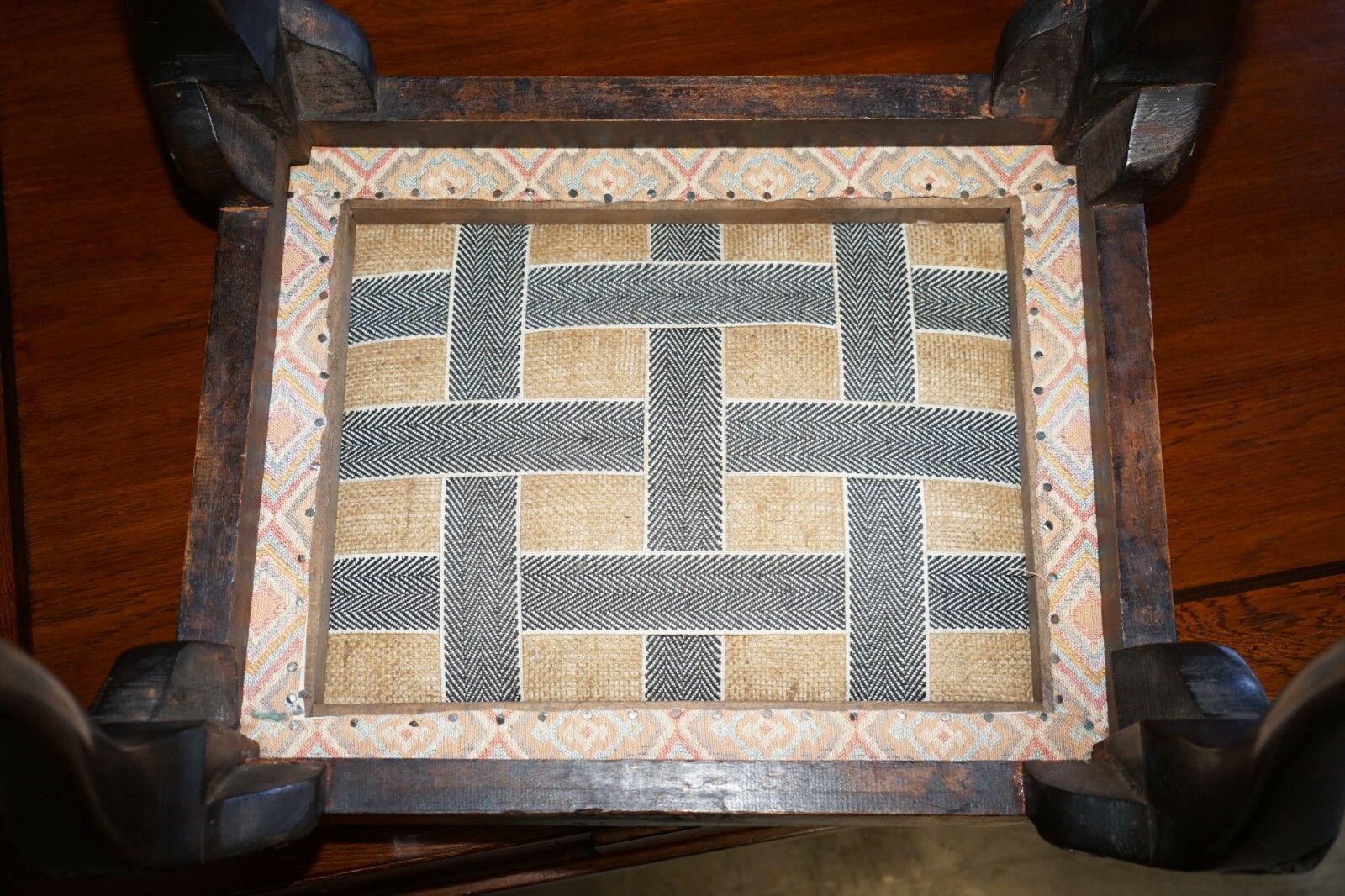 Furniture 1 Of 2 18th Century Circa 1780 Georgian Claw & Ball Carved Walnut Stools photo