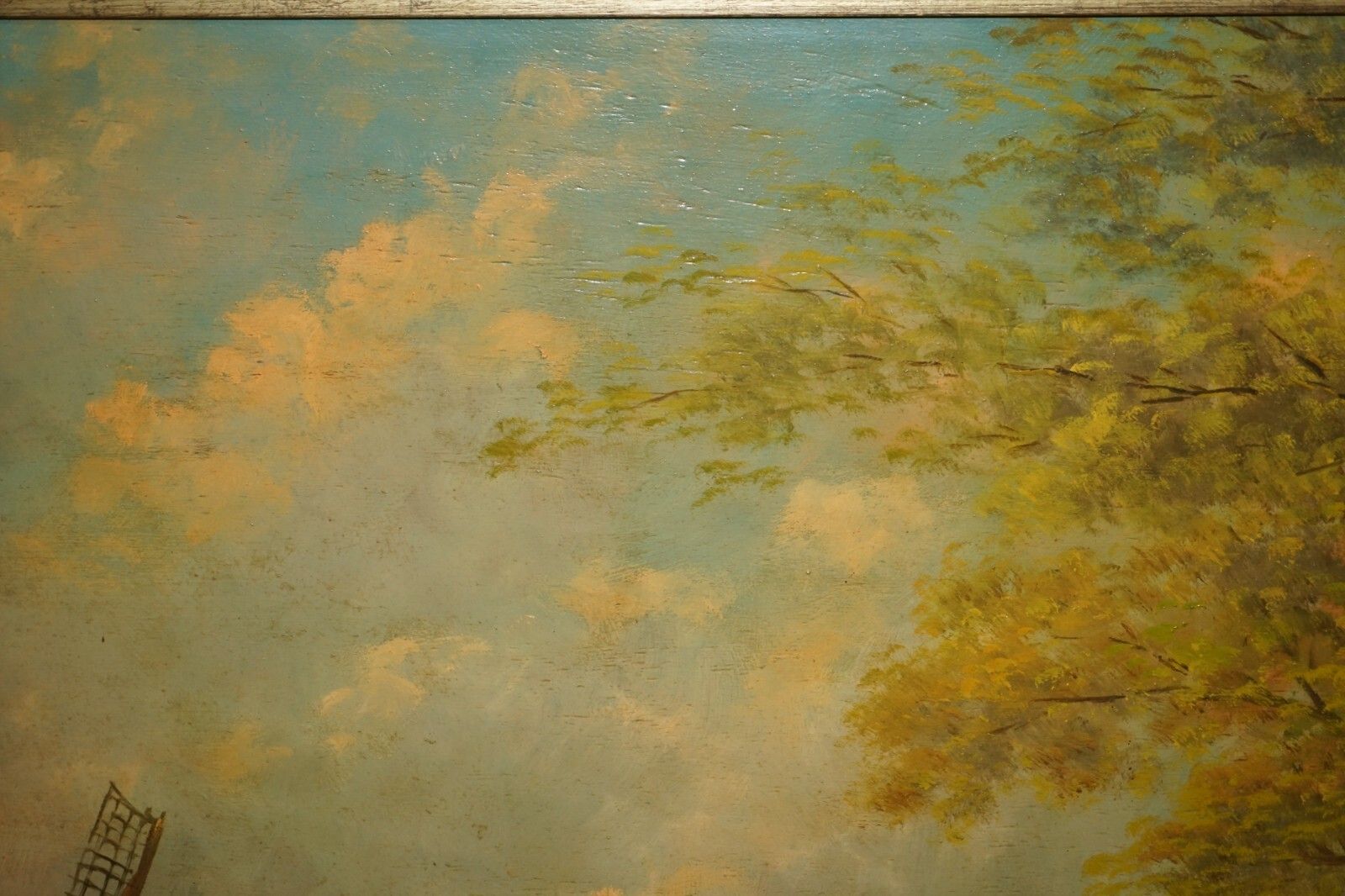 Massive Antique Flemish Oil Painting Signed Jihuitog Circa 1880 Rural Scene photo vintage